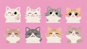可爱的插画猫咪