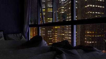 安静雨天夜晚卧室