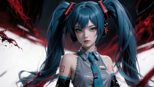3D质感CG双马尾少女初音未来