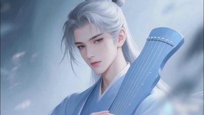 唯美古风帅哥琴师少年