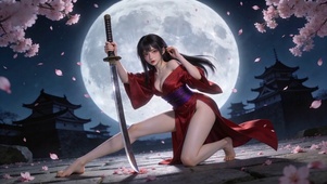 月下女武士