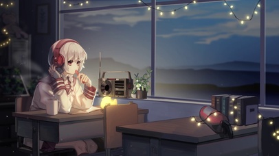听音乐的少女