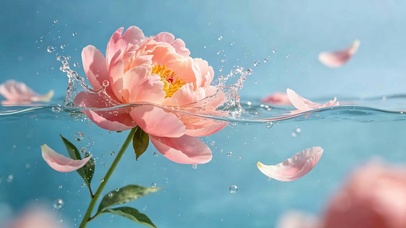 水里花朵