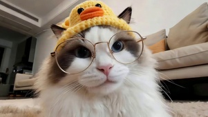可爱猫咪嗅嗅