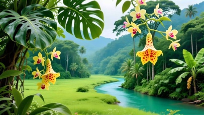 绿色护眼森林山水