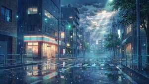 雨中城市