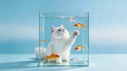 猫咪抓小鱼