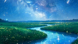 夜景星空带鱼屏