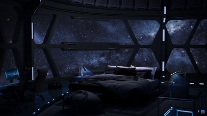 太空科技飞船房间