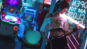 科幻少女 白色光棒