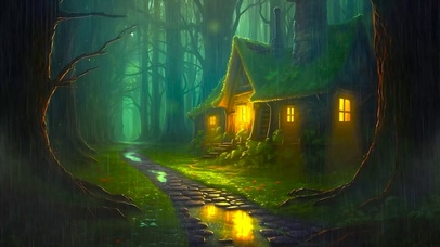 雨天森林小屋