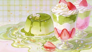 夏日青甜绿调珍珠抹茶