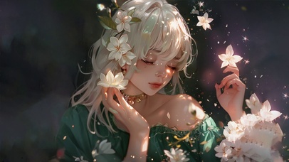 戴花美女