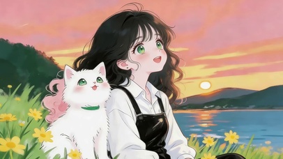一起看晚霞