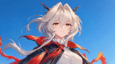 白龙少女 黑红披风