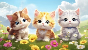 3只可爱的小猫咪