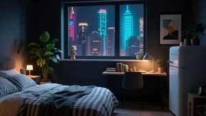 4K夜晚温馨卧室