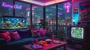 复古美式霓虹风公寓