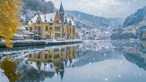 雪中小镇