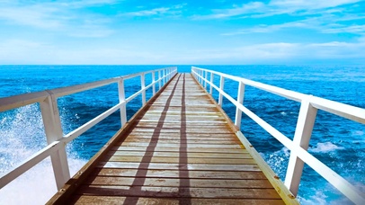 治愈海浪海边观景台