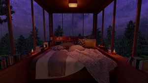舒适卧室森林雷雨