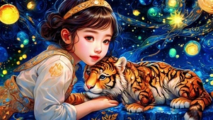 小女孩与小老虎