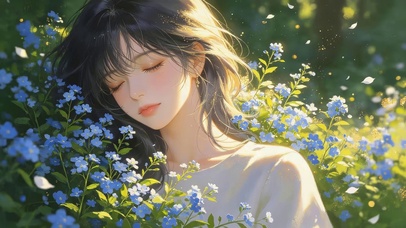 治愈鲜花女孩