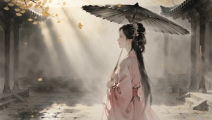 《百花杀》沈汐和水墨工笔画