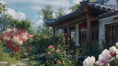 白云花草树木带鱼屏