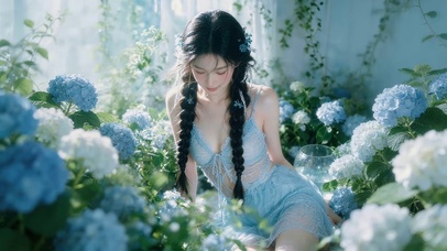 花丛里女孩