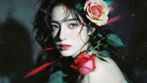 民风鲜花女孩