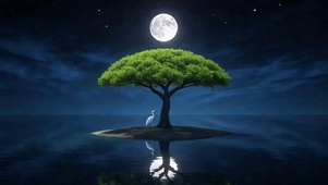 夜景古树