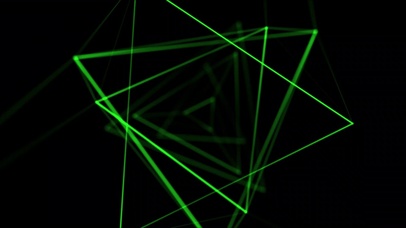 4k科幻绿色三角旋转