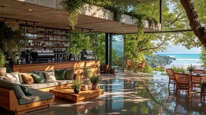 悬崖海景咖啡屋