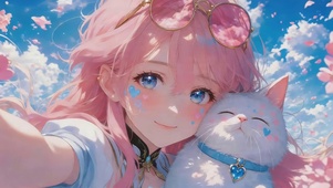 女孩和猫咪