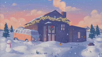 新年温暖的雪屋