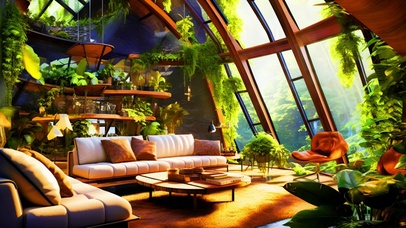 清新护眼绿植客厅