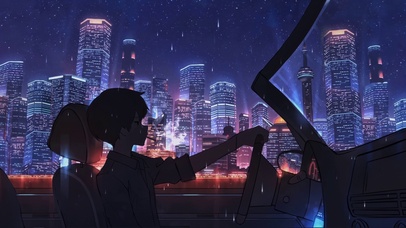 城市雨夜敞篷车