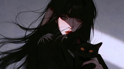 黑猫与她