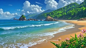 治愈蓝天海浪4K