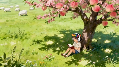 桃子树下放羊的女孩