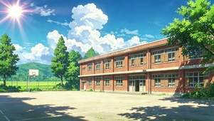 邂逅夏日的校园蓝天白云回忆
