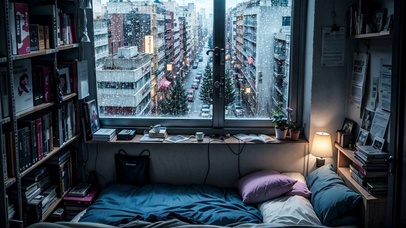 【雨景】雨天的单身公寓