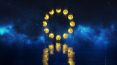 唯美星空金色月全食