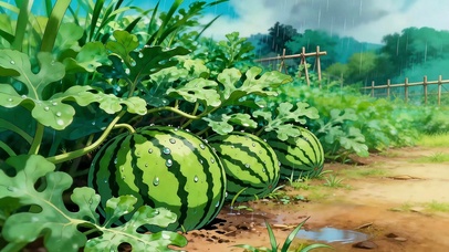 春雨瓜田 解压雨声