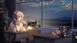 听音乐的少女