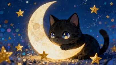 月亮星星猫咪