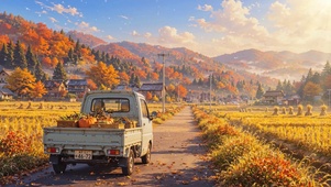 秋天乡村货车