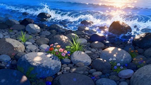 岸边小花