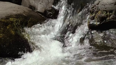 水在岩石之间碰撞